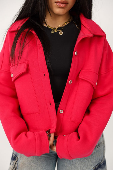 Shechick - Melton Hot Pink Crop Shirt