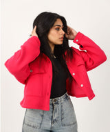 Shechick - Melton Hot Pink Crop Shirt