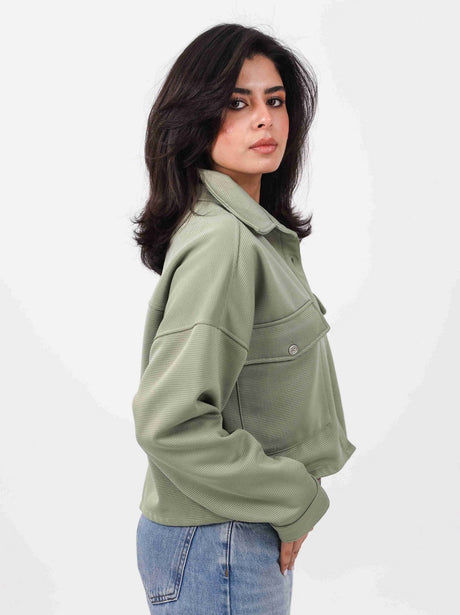 Shechick - Cardone Mint Crop Shirt