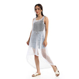 Red circle -  - Mesh dress