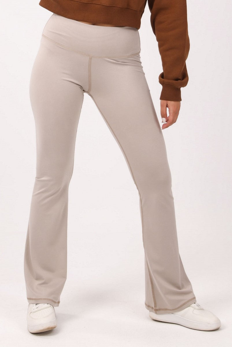 Shechick - Beige ActiveFit Wide Leg Leggings