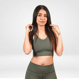 Shechick - Olive ActiveFit Sports Bra