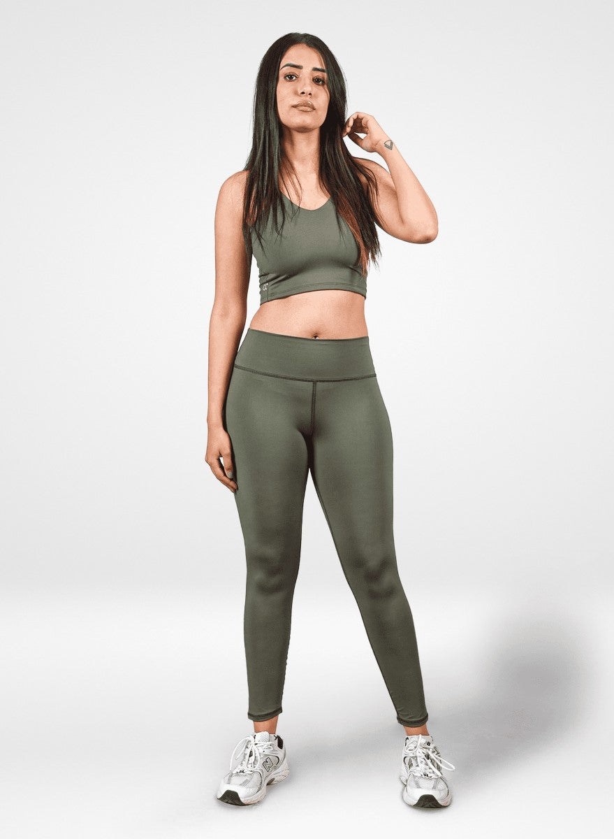 Shechick - Olive ActiveFit Sports Bra