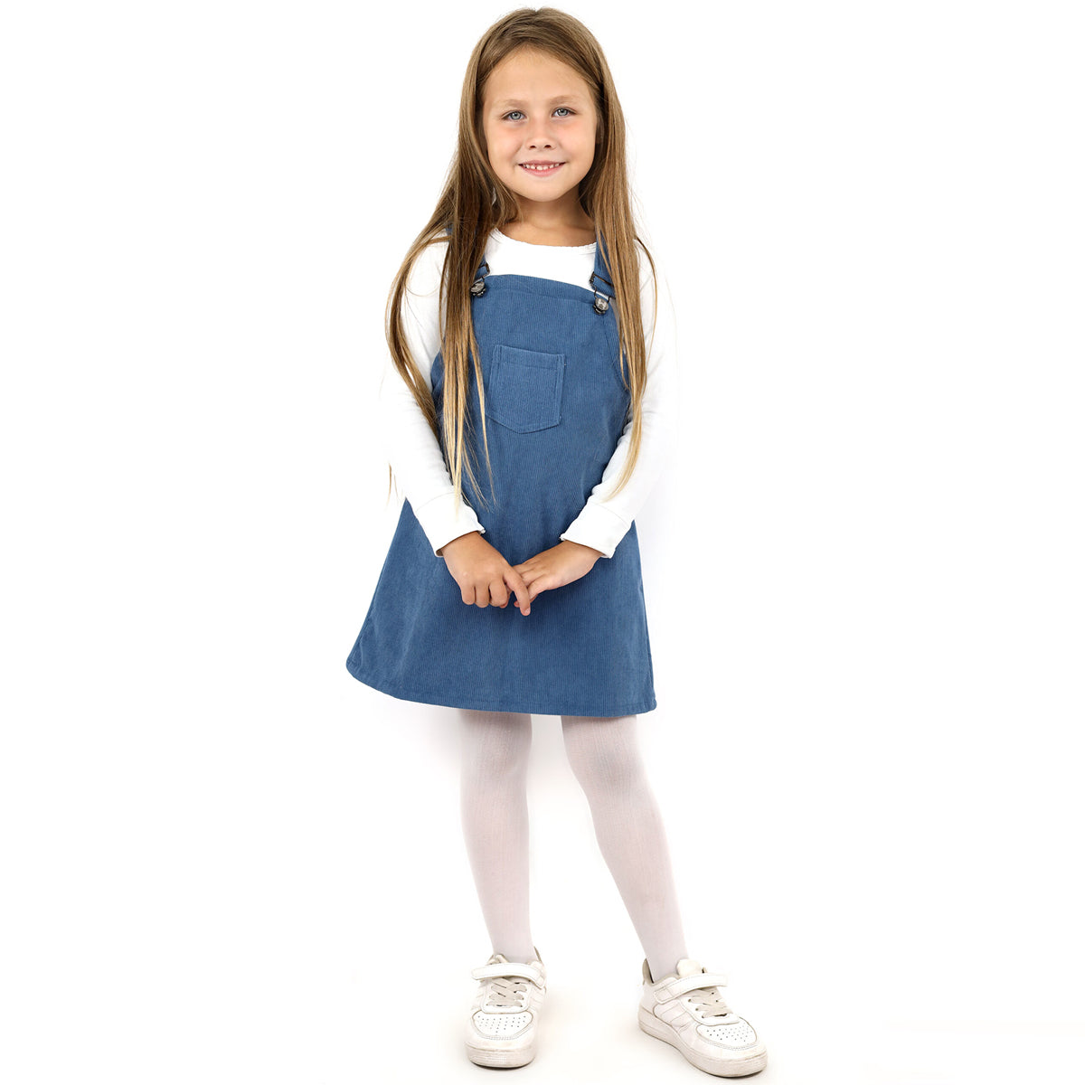 Minime - SALOPETTE VELVET DRESS DARK BLUE