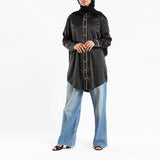 Emalina - Satin Button Down Shirt