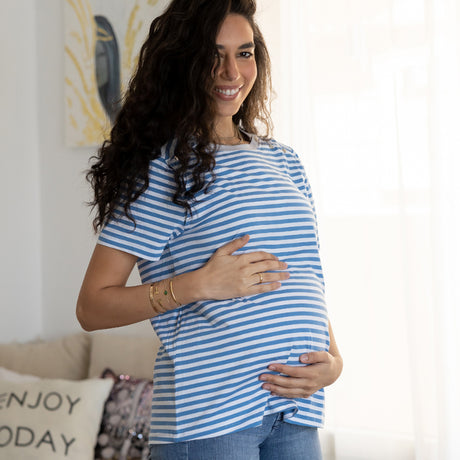 Hesper - SummerEase Half Sleeve Snap Nursing & Maternity T-Shirt