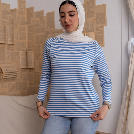 Hesper - long sleeves nursing shirt with snap buttons on shoulders short sleeved
