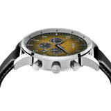TRNDA STAINLESS STEEL MEN'S WATCH - TIMELESS STYLE WITH GRADIENT CEDAR BROWN DIAL & BLACK LEATHER BAND