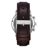 TRNDA STAINLESS STEEL ROUND WATCH - TIMELESS BLUE DIAL & BROWN LEATHER BAND Men's Fashion Statement