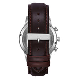 TRNDA TRENDY STAINLESS STEEL MEN'S WATCH - ELEGANT GRADIENT STEEL GRAY DIAL & BROWN LEATHER BAND