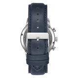 TRNDA STAINLESS STEEL MEN'S WATCH - TIMELESS STYLE WITH BLUE LEATHER BAND & GRADIENT GRAY DIAL