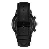 TRNDA STAINLESS STEEL MEN'S WATCH - ELEGANT CHARCOAL BLACK DIAL & LEATHER BAND