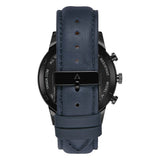 TRNDA STAINLESS STEEL MEN'S WATCH - ELEGANT CHARCOAL DIAL & BLUE LEATHER BAND