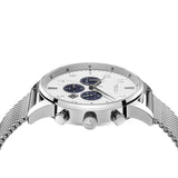 TRNDA MEN'S STAINLESS STEEL FASHION WATCH - ELEGANT SILVER DIAL & MESH BAND, 43MM TIMEPIECE