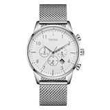 TRNDA TRENDY STAINLESS STEEL MENS WATCH - TIMELESS SILVER MESH & DIAL FASHION STATEMENT