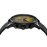 TRNDA TRENDY STAINLESS STEEL MEN'S WATCH - ELEGANT BLACK PLATED WITH GRADIENT CEDAR DIAL