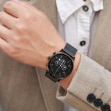 TRNDA STAINLESS STEEL MENS WATCH - TIMELESS CHARCOAL BLACK DIAL WITH MESH BAND