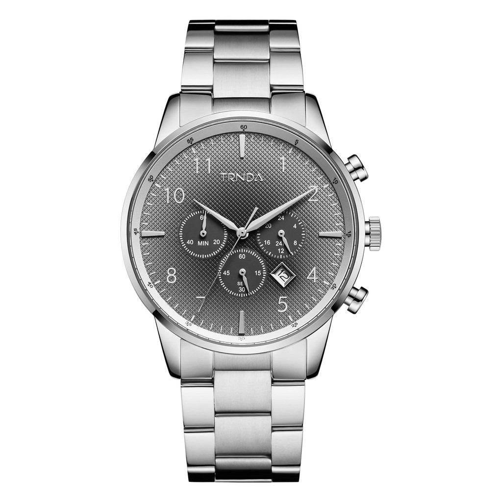 TRNDA STAINLESS STEEL MEN'S WATCH - ELEGANT GRADIENT DIAL & DURABLE DESIGN