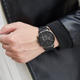 TRNDA BLACK STEEL MEN'S WATCH - TIMELESS STYLE & STRENGTH, UNIQUE CHARCOAL DIAL