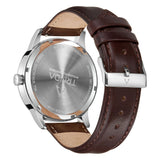 TRNDA MEN'S STAINLESS STEEL TIMEPIECE - ELEGANT BLACK DIAL & BROWN LEATHER BAND
