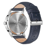 TRNDA STAINLESS STEEL MEN'S WATCH - ELEGANT GRADIENT GRAY DIAL WITH BLUE LEATHER BAND