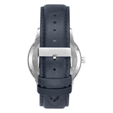 TRNDA STAINLESS STEEL MEN'S WATCH - ELEGANT GRADIENT GRAY DIAL WITH BLUE LEATHER BAND