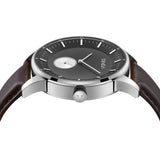 TRNDA STAINLESS STEEL 43MM MEN'S WATCH - TIMELESS ELEGANCE WITH GRADIENT DIAL & LEATHER BAND