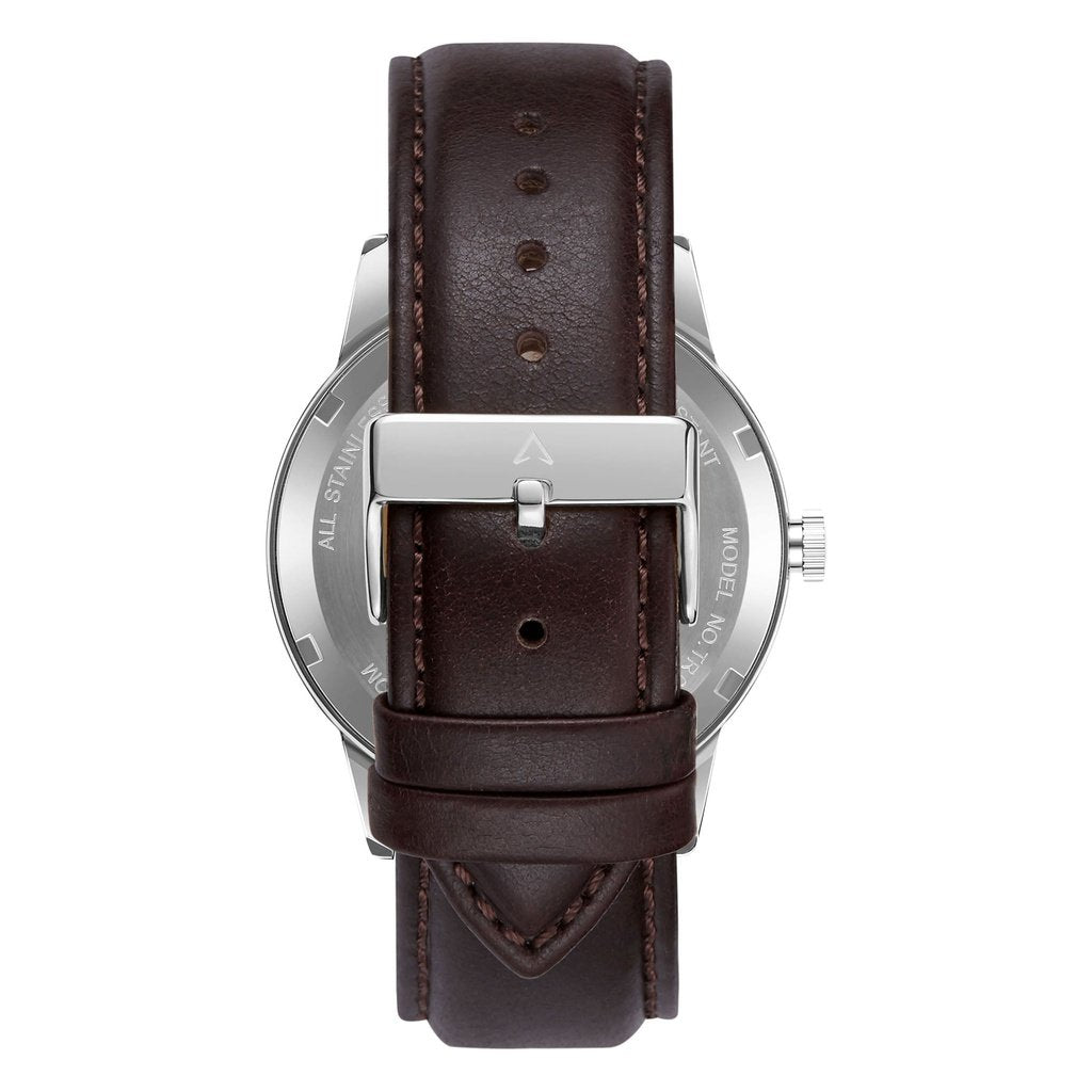 TRNDA STAINLESS STEEL 43MM MEN'S WATCH - TIMELESS ELEGANCE WITH GRADIENT DIAL & LEATHER BAND