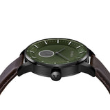 TRNDA STAINLESS STEEL MEN'S WATCH - ELEGANT GRADIENT DIAL & LEATHER BAND FASHION STATEMENT