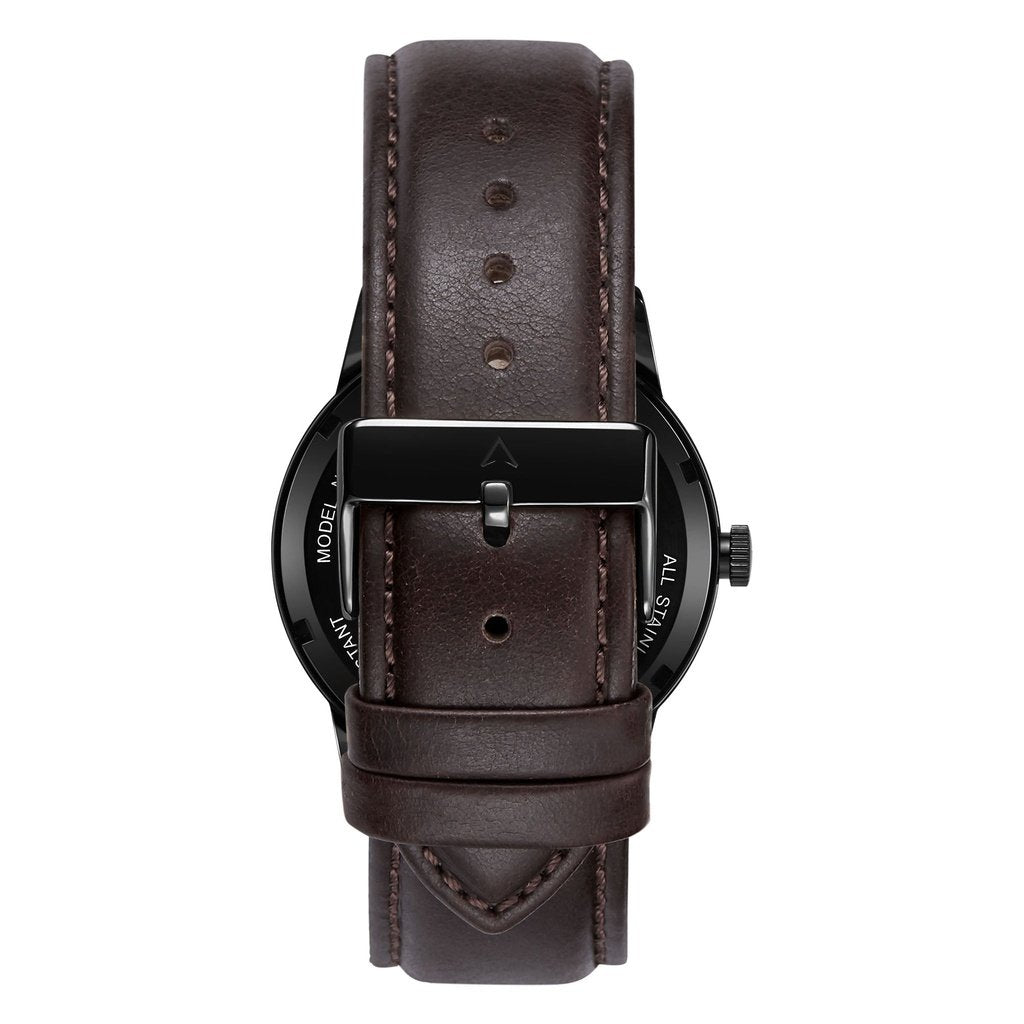 TRNDA STAINLESS STEEL MEN'S WATCH - ELEGANT GRADIENT DIAL & LEATHER BAND FASHION STATEMENT
