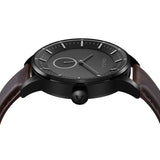 TRNDA MEN'S TRENDY STAINLESS STEEL WATCH - ELEGANT BLACK DIAL & BROWN LEATHER BAND