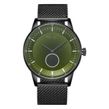 TRNDA MENS STAINLESS STEEL WATCH - TIMELESS SEAWEED GREEN DIAL WITH BROWN MESH BAND
