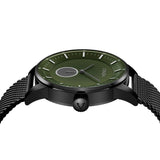 TRNDA MENS STAINLESS STEEL WATCH - TIMELESS SEAWEED GREEN DIAL WITH BROWN MESH BAND