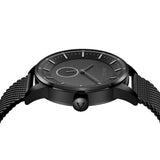TRNDA STUNNING TIMEPIECE - TRENDY BLACK STAINLESS STEEL MEN'S WATCH with MESH BAND & UNIQUE DIAL