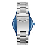 TRNDA STYLISH STAINLESS STEEL MENS WATCH - ROUND BLUE CASE WITH SILVER DIAL & BAND
