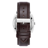 TRNDA STAINLESS STEEL SQUARE DIAL - ELEGANT GRADIENT GREY MEN'S WATCH with Brown Leather Band