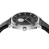 TRNDA STAINLESS STEEL SQUARE MEN'S WATCH - ELEGANT GRADIENT DIAL & BLACK LEATHER BAND