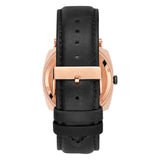 TRNDA SQUARE ROSE GOLD STAINLESS STEEL MEN'S WATCH - TRENDY LEATHER BAND & UNIQUE GREY DIAL