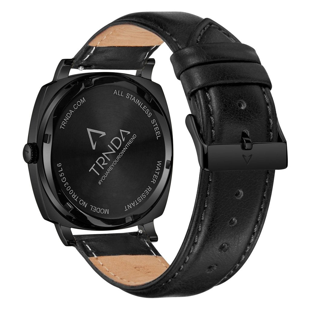 TRNDA SQUARE BLACK STAINLESS STEEL MEN'S WATCH - TIMELESS STYLE & RELIABLE FASHION STATEMENT