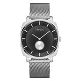 TRNDA SQUARE SILVER STAINLESS STEEL MESH MEN'S WATCH - TIMELESS STYLE WITH GRADIENT DIAL