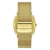TRNDA SQUARE GOLD STAINLESS STEEL MESH WATCH - TIMELESS BLACK DIAL FOR MEN