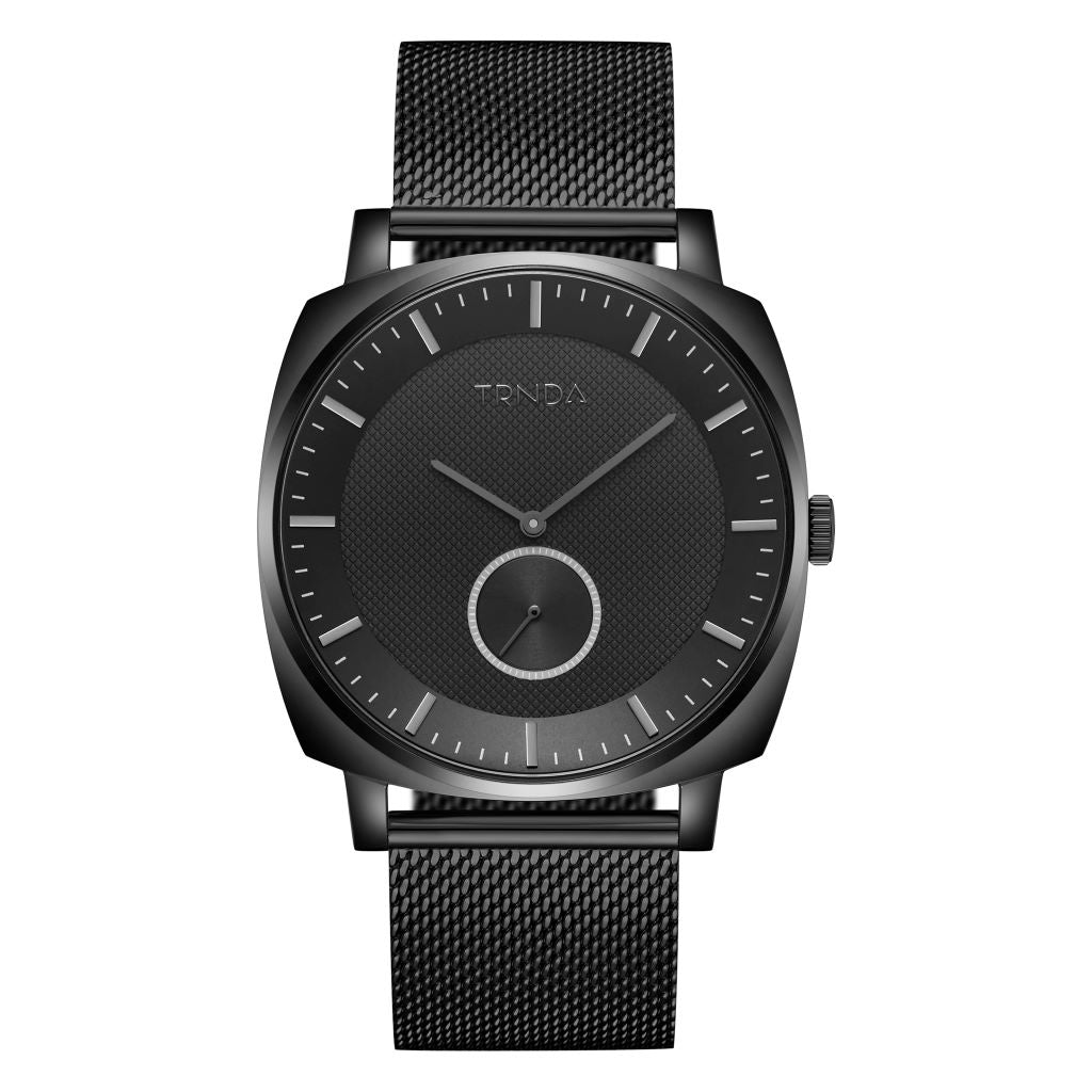 TRNDA SQUARE BLACK STAINLESS STEEL MEN'S WATCH - TIMELESS TRENDSETTER