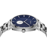 TRNDA STAINLESS STEEL SQUARE WATCH - TIMELESS BLUE DIAL MEN'S FASHION STATEMENT