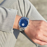 TRNDA STAINLESS STEEL SQUARE WATCH - TIMELESS BLUE DIAL MEN'S FASHION STATEMENT