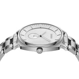 TRNDA SQUARE SILVER STAINLESS STEEL MEN'S WATCH - ELEGANT TIMEPIECE FOR EVERYDAY STYLE