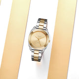 TRNDA Women's Watch with Silver Stainless Steel Case and Silver & Gold Stainless Steel Band