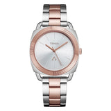 TRNDA Women's Watch with Silver Stainless Steel Case and Silver & Rose Gold Stainless Steel Band