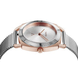 TRNDA Women's Watch with Rose Gold Stainless Steel Case and Silver Stainless Steel Band