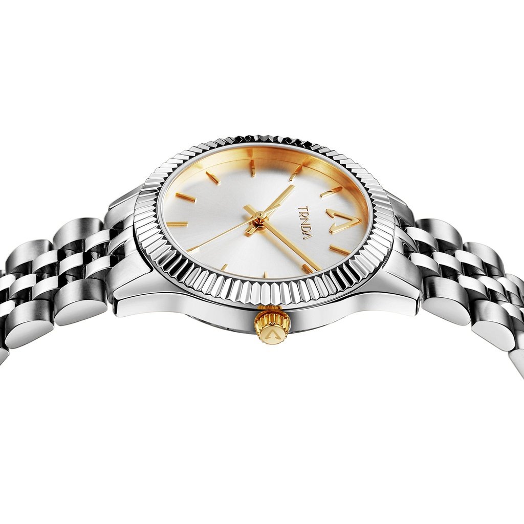 TRNDA Women's Watch with Silver Stainless Steel Case and Silver Stainless Steel Band