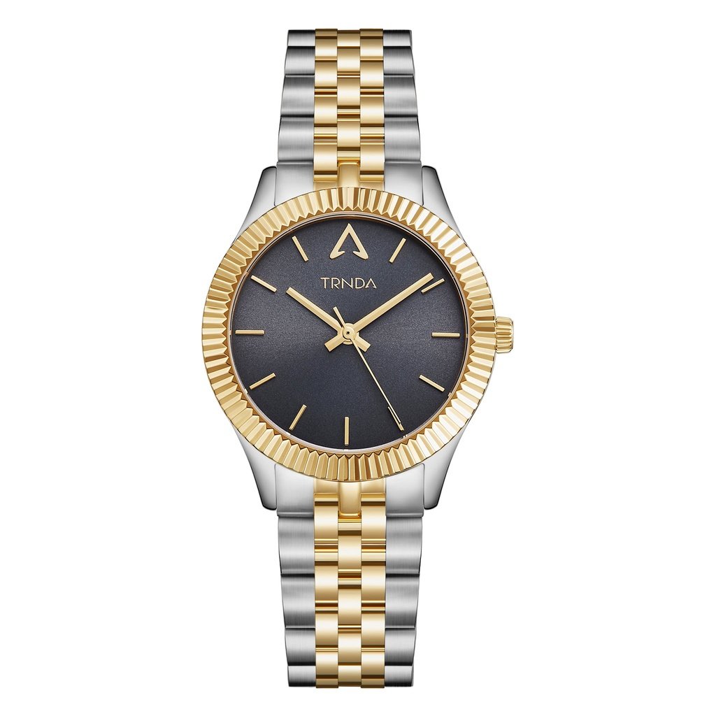 TRNDA Women's Watch with Silver Stainless Steel Case and Silver & Gold Stainless Steel Band